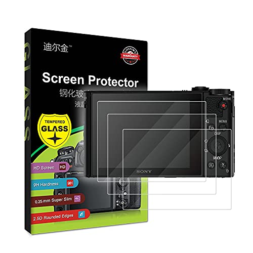 3-Pack Tempered Glass LCD Screen Protector Compatible with Sony Cyber-shot DSC-HX90 DSC-WX500 DSC HX90 HX90V WX500 Digital Camera