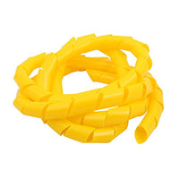 Aexit 25mm Dia Electrical equipment Flexible Spiral Tube Cable Wire Wrap Computer Manage Cord Yellow 3Meter Length