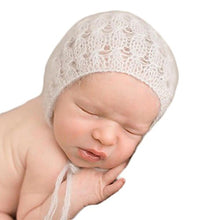 Load image into Gallery viewer, Baby Photography Props Boy Girl Photo Shoot Outfits Newborn Crochet Costume Infant Knitted Clothes Mohair Hat (White)
