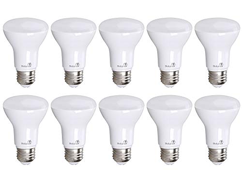 Bioluz LED 10 Pack 90 CRI R20 BR20 LED Bulb 3000K Bright Soft White 6W = 50 Watt Replacement 540 Lumen Indoor/Outdoor UL Listed CEC Title 20 Compliant (Pack of 10)