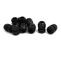 Aexit M25x1.5mm 8mm Transmission Adjustable 3 Holes Nylon Cable Gland Joint Black 10pcs