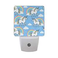 Naanle Set of 2 Cartoon Unicorn Rainbow Cloud Auto Sensor LED Dusk to Dawn Night Light Plug in Indoor for Adults
