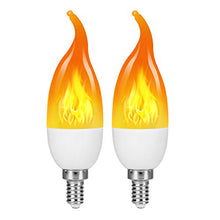 Load image into Gallery viewer, LED Flame Effect Light Bulb,E12 2W Flickering Flame Light Bulbs,Warm White Flame Candelabra Bulb for Christmas Decorations/Party/Home (2Pack)
