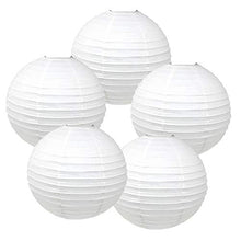 Load image into Gallery viewer, Just Artifacts 12-Inch White Chinese Japanese Paper Lanterns (Set of 5, White)
