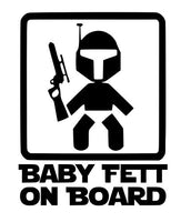 UR Impressions MBlk Baby Fett on Board Decal Vinyl Sticker Graphics for Cars Trucks SUV Vans Walls Windows Laptop|Matte Black|5.5 X 4.4 Inch|URI002-MB