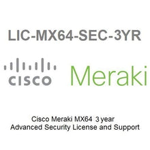 Load image into Gallery viewer, Meraki MX64 Advanced Security License and Support, 3 Years, Electronic Delivery
