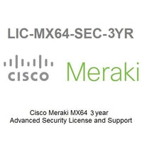 Meraki MX64 Advanced Security License and Support, 3 Years, Electronic Delivery