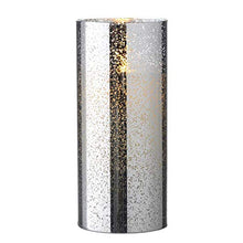 Load image into Gallery viewer, Liown 19753-8&quot; Silver Mercury Glass Wax LED Pillar Candle with Timer
