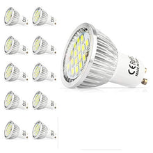 Load image into Gallery viewer, Mengjay 10 Pcs GU10 110V LED Light Bulbs,Aluminum Material, 50W Halogen Bulbs Equivalent, 5.5W, 500lm, Cold White 6000K, 120 Degree Beam Angle,Dim Recessed Lighting,Track Lighting
