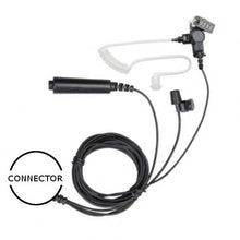 Load image into Gallery viewer, 3-Wire Acoustic Tube Earpiece Palm PTT / Mic for Motorola Multi-Pin 2-Way Radios (3 Year Warranty)
