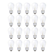 Load image into Gallery viewer, Simba Lighting String Light Outdoor S14 Replacement Bulb 11W E26 Medium Screw Base for Decorating Patio, Caf, Pergola, Porch, Clear Glass, 11 Watt 110V 120V, 2700K Warm White, Dimmable, 20 Pack
