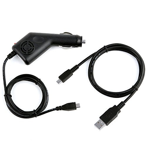 Guy-Tech Car Charger Auto DC Power Adapter +USB Cord for Tomtom GPS Via 1410 m 1415 1415M, with LED Indicator