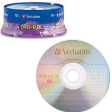 Load image into Gallery viewer, VER95484 - Verbatim DVD+R DL 8.5GB 8X with Branded Surface - 15pk Spindle
