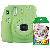 Fujifilm Instax Mini 9 (Lime Green) Instant Camera with Mini Film Twin Pack