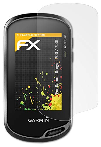 atFoliX Screen Protector Compatible with Garmin Oregon 700 / 750t Screen Protection Film, Anti-Reflective and Shock-Absorbing FX Protector Film (3X)