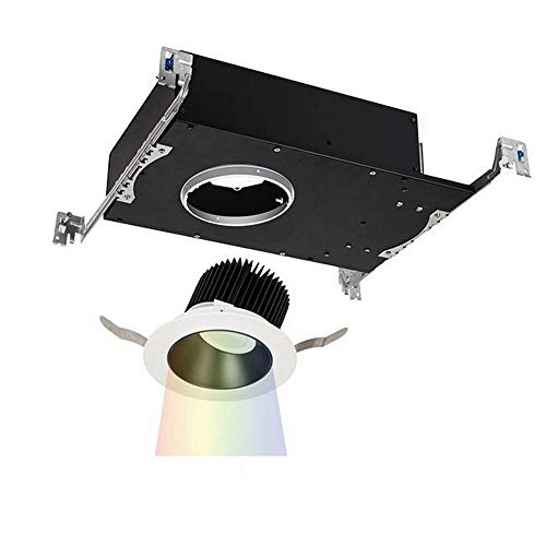 WAC Lighting R3ARWT-A830-BKWT Aether Round Wall Wash Trim with LED Light Engine Flood 50 Beam 3000K Soft, Black White