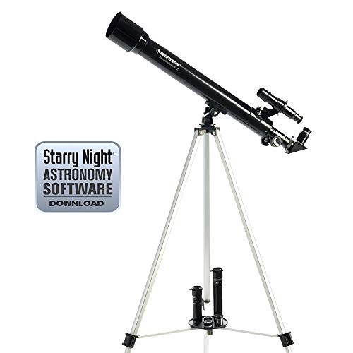Celestron - PowerSeeker 70AZ Telescope - Manual Alt-Azimuth Telescope for Beginners - Compact and Portable - BONUS Astronomy Software Package - 70mm Aperture