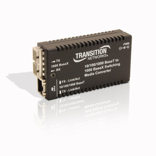 Transition Networks 10/100/1000BTX to 1000BLX Sm Sc 10KM Media Converter