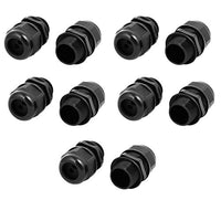 Aexit NPT3/4-inch 6mm Transmission Adjustable 2 Holes Cable Gland Joint Black 10pcs