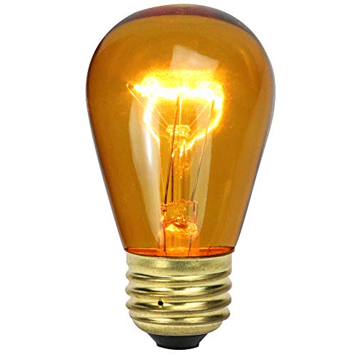 Northlight Pack of 25 Incandescent S14 Amber Christmas Replacement Bulbs