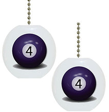 Load image into Gallery viewer, Set of 2 Billiards 4 Ball Solid Ceramic Fan Pulls
