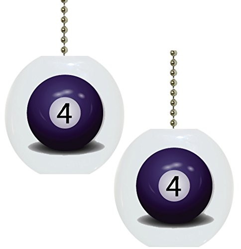 Set of 2 Billiards 4 Ball Solid Ceramic Fan Pulls