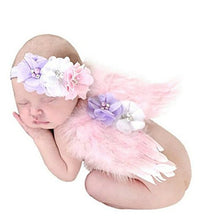 Load image into Gallery viewer, WZT 4 Sets Feather Angel Wings Rhinestone Headband Set Baby Chiffon Flower Headband Hair Accessories Newborn Photo Prop Costume
