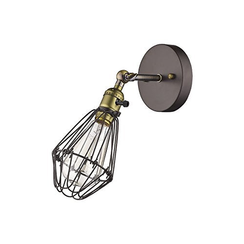Chloe Lighting Charles Industrial-Style 1 Light Rubbed Bronze Wall Sconce 4