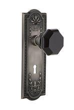 Load image into Gallery viewer, Nostalgic Warehouse 726288 Meadows Plate Interior Mortise Waldorf Black Door Knob in Antique Pewter, 2.25
