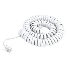 Load image into Gallery viewer, Pasow Telephone Handset Coil Cord Phone Reciever RJ9 Coiled Cable,Coiled Length 1.2 to 10 feet Uncoiled (White)
