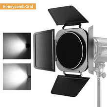 Load image into Gallery viewer, JINBEI Led Video Light Modifier Barn Door with Honeycomb Grid Bowens Mount 3 Color Filter Gels with 7.9&quot;/ 20Cm Standard Reflector Accessories Kit for Pro Studio Photography (Blue Yellow Red)
