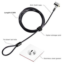 Load image into Gallery viewer, Laptop Cable Lock Hardware Security Cable Lock Anti Theft Combination Lock for iPad Tablet Laptop MacBook Dell HP Lenovo Kindle Samsung Android or other Notebooks Tablets (Straight rope + black+2pack)

