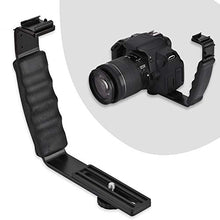 Load image into Gallery viewer, Asixx L Flash Bracket, Camera Bracket Mount or Camera Flash L-Bracket Dual Hot Shoes Holder Mount Adapter Mount DV Microphone LED Light Ideal for Photography Lovers
