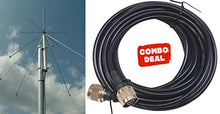 Load image into Gallery viewer, Sirio SD 1300N 25-1300 Mhz Discone Antenna with 25ft RG-58 Coax - N Connectors
