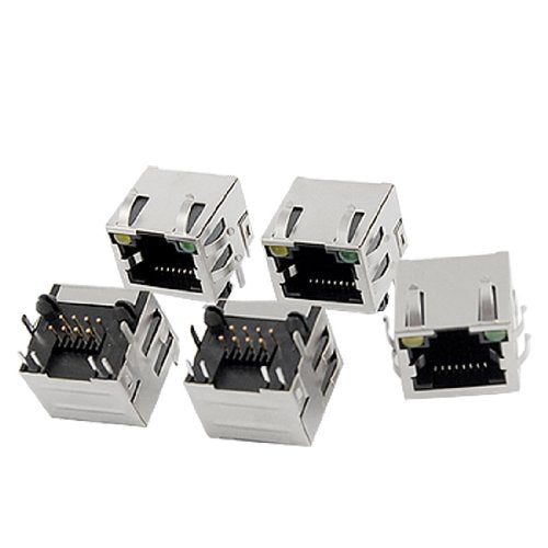 uxcell 5 Pcs 56 Series Shielded Network RJ45 Modular PCB Jacks