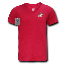 Load image into Gallery viewer, Rapiddominance Marines Military V-Neck Tee, Cardinal, Large
