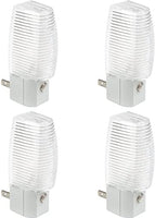 Night Light with Glass Block Shade and On/Off Switch 4W Bulb (4 Pack)