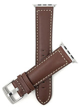 Load image into Gallery viewer, Bandini Replacement Watch Band for Apple Watch 38mm/40mm, Light Brown, Extra Long (XL), Leather, Mat, White Stitching, Fits Series 6, 5, 4, 3, 2, 1
