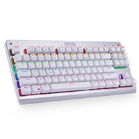 MechanicalEagle Z-77 Multi-Color Backlit Mechanical Gaming Keyboard Tenkeyless (87-Key) Keyboard with Solder-Free Blue Switches | Tactile and Clicky switches- White