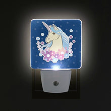 Load image into Gallery viewer, Naanle Set of 2 Magic Cute Unicorn Flowers Floral Auto Sensor LED Dusk to Dawn Night Light Plug in Indoor for Adults
