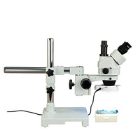OMAX 3.5X-90X Zoom Trinocular Single-Bar Boom Stand Stereo Microscope with 144 LED Ring Light