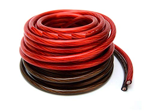 8 Gauge 25' Black and 25' RED Car Audio Power Ground Wire Cable 50' ft Total