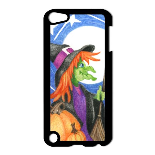 Witch and the Moon Apple iPod Touch 5th Gen Black Hard Case Original Halloween Art