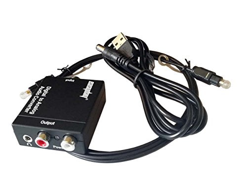 Easyday Digital Coax and Optical Toslink to Analog Audio Converter Support 3.5mm Output Jack