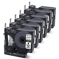6-Pack Compatible Dymo D1 Label Tape 45013 S0720530 Replace for DYMO D1 A45013 Refills, Black on White, 1/2 Inch x 23 Ft for Dymo LabelManager 160 420P 210D 280 360D PnP Label Maker