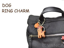 Load image into Gallery viewer, Jack Russell Terrier Leather Dog Bag/Key Ring Charm VANCA CRAFT-Collectible Keychain Made in Japan
