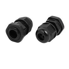 Load image into Gallery viewer, Aexit PG9 3mm Transmission 22mm x 35.5mm 3 Holes Adjustable Cables Gland Black 10pcs
