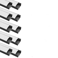 LightingWill 20-Pack U-Shape LED Aluminum Extrusion 6.56ft/2M Anodized Black Track for <20mm Width SMD3528 5050 LED Strips Installation with Oyster White Cover, End Caps and Mounting Clips U04B20