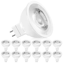 Load image into Gallery viewer, LUXRITE MR16 LED Bulb 50W Equivalent, 12V, 4000K Cool White Dimmable, 500 Lumens, GU5.3 LED Spotlight Bulb 6.5W, Enclosed Fixture Rated, Perfect for Track and Home Lighting (12 Pack)
