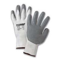 West Chester 715SNFLW XS Gray Lunar Foam Nitrile Palm Dip on White Nylon Shell, X-Small (Pack of 12)